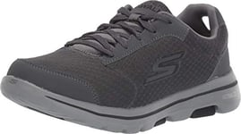 Skechers Homme Gowalk 5 Qualify – Chaussures athlétiques en Maille à Lacets Basket, Charbon, 45.5 EU X-Large