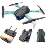 E99 D Pro Foldable Drone with Cool Lights, Foldable Quadcopter 360Roll 4K HD CAM