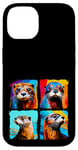 iPhone 14 Otter Pop Art Colorful Drawing Painting Case