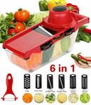 6 in1 Professional Mandolin Slicer Cutter Chopper Fruit Vegetable  Peeler Grater