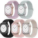 5-pack flätad kompatibel för Apple Watch Band 38 mm 40 mm 41 mm 42 mm 44 mm 45 mm 49 mm för kvinnor män, iWatch Series Ultra 8 SE 7 6 5 4 3 38/40/41mm