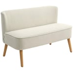 Soffa 2-sits modern soffa utan armstöd, stoppad soffa med manchesterlook, liten loungesoffa med träben för vardagsrum, 117 x 56,