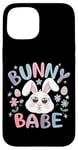 Coque pour iPhone 15 Bunny Babe Fleurs de lapin de Pâques