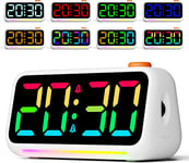 Dual Alarm Clock with Night Light, RGB Color Display, USB Charger, Easy to Use