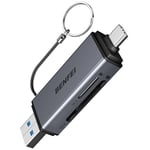 BENFEI Lecteur de Cartes SD, Adaptateur USB C vers Carte mémoire Micro SD à Double Fente Compatible avec iPhone 15 Pro/Max, MacBook Pro/Air 2023, iPad Pro, iMac, S23, XPS 17, Surface Book 3, etc.