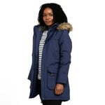 Peter Storm WoMens Paloma Waterproof Parka Jacket with Faux Fur Lined Hood, Winter Coat - Navy Polyamide - Size 10 UK