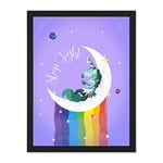 Wee Blue Coo Unicorn Sleep Tight Wall Large Framed Art Print Poster Wall Decor 18x24 inch