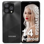 DOOGEE N55 Plus Telephone Portable 20GB RAM+128GB ROM(TF 1TB) Android 14 Smartphone Pas Cher, Écran 6.56" HD+ 90Hz, 13MP+8MP, 5150mAh, Octa Core, 4G LTE/5G WiFi/OTG/Widevine L1, Noir