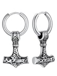 Supcare Boucles d'Oreilles Thors Marteau Boucles d'Oreilles Boucles d'Oreilles Pour Hommes Boucle d'Oreille Punk Thorshammer Créoles Boucles d'Oreilles Suspendues Celtique Mjölnir Oreille Piercing