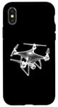 Coque pour iPhone X/XS Drone 3D Wireframe - Drone volant vintage amateur de pilote