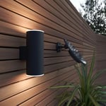 SolarCentre® Chester Up & Down USB Chargeable Solar Powered Outdoor Wall Light - Powered by Leaf (Anthracite)