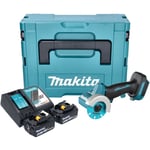 Dmc 300 rgj Meuleuse d'angle sans fil 18 v 76 mm Brushless + 2x batterie 6,0 Ah + chargeur + Makpac - Makita