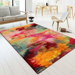 Paco Home - Tapis Design Moderne Toile Optique Multicolore Vert Bleu Rouge Jaune 240x330 cm