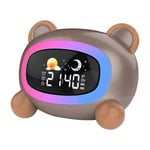 RéVeil pour Enfants, RéVeil Chat Mignon avec Veilleuses, EntraîNeur de Sommeil pour Enfants, Horloge Lumineuse pour GarçOns Filles Cadeaux Ours