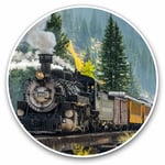 2 x Vinyl Stickers 10cm - American Steam Train Railway Cool Gift #2147