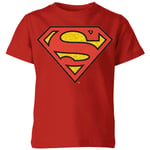 Official Superman Crackle Logo Kids' T-Shirt - Red - 7-8 Years - Red