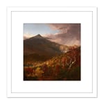 Cole Schroon Mountain Essex New York After Storm 8X8 Inch Square Wooden Framed Wall Art Print Picture with Mount