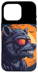 Coque pour iPhone 16 Pro Loup-garou amusant avec lunettes de soleil pour les amateurs de loups-garous