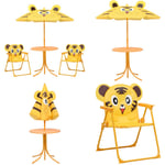 Jeu de bistro avec parasol pour enfants 3 pcs Jaune - table et chaise de jardin - tables et chaises de jardin - Home & Living - Jaune