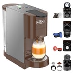 KOTLIE 5 in 1 Coffee Machine for Nespresso Original/Dolce Gusto/Lavazza Mio/L’OR/Ground Capsule and ESE Coffee Pods,19Bar multi-Capsule Coffee Machine AC-513HF