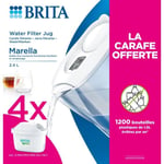 Filtres pour carafe - BRITA - MAXTRA PRO - 4 mois - Carafe MARELLA blanche offerte