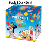 Dolfin Polaretti Real Fruit Juice Freezer Pops Ice Lollies Freeze Pack 80 x 40ml