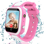 Montre Connectée Enfant 4g Appel Vidéo,Montre Gps Enfant Tracker Avec Chat Familial Sos Appareil Caméra Ip68 Mode Classe Jeux Réveil,Montre Intelligente Enfant Cadeau Pour Filles Et Garçons