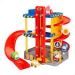 COLORBABY Moteur Town, Parking de Voitures à Jouets 3 Niveaux et Double Rampe, Comprend 2 Voitures et 2 rampes de Lancement, Piste de Voiture, Garage pour Enfants, Jouets pour Enfants (49965)