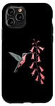 Coque pour iPhone 11 Pro Colibri oiseau floral cloches corail fleur fille plante maman