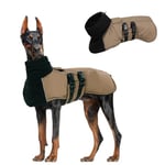 CITÉTOILE Manteau d'hiver pour Chien, Veste pour Chien avec col Haut et Bandes Réfléchissantes, Manteau d'hiver Imperméable pour Chien avec Double Boucle et Fermeture Velcro, Marron, S