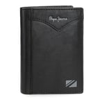 Pepe Jeans Jacket Portefeuille Vertical avec Porte-Monnaie Noir 8,5 x 11,5 x 1 cm Cuir by Joumma Bags, Noir, Talla única, Portefeuille Vertical avec Porte-Monnaie