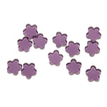 mesbilles - 4 Billes Fleur Violet - Galet en Verre 20 mm - Billes Plates