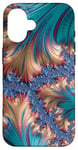 Coque pour iPhone 16 Jaune doré, violet violet, turquoise et rose fractatif