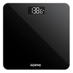 RENPHO Digital Bathroom Scales for Body Weight, Weighing Scale Electronic Bath Scales with High Precision Sensors Accurate Weight Machine for People, LED Display, Step-On, Black, Core 1S