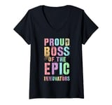 Womens PROUD BOSS OF EPIC INNOVATORS Awesome Leader Epic Chief V-Neck T-Shirt