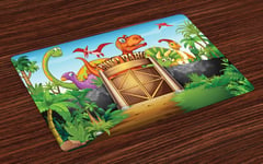 Zoo Place Mats Set of 4 Wild Dinosaurs Park Door