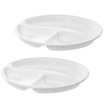 Westmark Assiette à Compartiments pour Micro-ondes avec 3 Compartiments, 2 pièces, Diamètre : 25 cm, plastique, Blanc, 224022E3