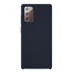 Coque silicone unie Soft Touch Bleu nuit compatible Samsung Galaxy Note 20 - Neuf