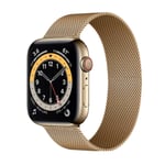 Bracelet milanais pour Apple Watch, bracelet en acier inoxydable Bracelet iWatch Series SE 6 5 4 3 2 1-ML-or, 44 mm