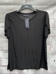 M&S Black Smart Tops T-shirt Size: Uk 16 / Eur 44