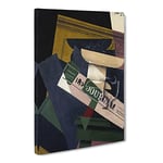 Journal By Juan Gris Classic Painting Canvas Wall Art Print Ready to Hang, Framed Picture for Living Room Bedroom Home Office Décor, 24x16 Inch (60x40 cm)