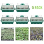 Lot de 5 Plantation boîte de germination Bac à semis, Mini Serre pour semis, Propagateur Jardin pour démarrage et Croissance