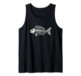 Fish Skeleton | Ironic Ocean Life Funny Fish Bones Nautical Tank Top