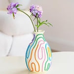 COTYNI Vase à Fleurs aux Lignes colorées pour décoration d'intérieur Moderne, Joli Vase pour la décoration, Petit Vase Unique pour centres de Table, Vase Moderne pour décoration Unique de