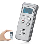 COVVY 16GB Portable Digital Voice Recorder Audio Recorder Sound Recorder Dictaphone LCD Recorder MP3 Player Dictaphone (Silver)