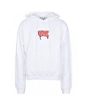 Off-White Mens Graffiti Paint Logo White Hoodie Cotton - Size X-Small