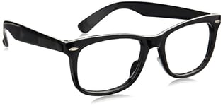 Stylish Black Frame Spectacles Glasses (Pack of 1) - Perfect Accessory for Film & TV, Historical, World Book Day, Cosplay, Themed Events, & More