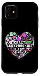 iPhone 11 Scrapbooking Heart Crazy Scrapbooking Lady Case