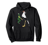 Secretary Bird Holding A Snake Graphic Pullover Hoodie