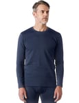 LAPASA Haut Thermique Homme Maillot de Corps à Manches Longues sous-Vêtements Chauds Automne/Hiver M26 Bleu Chiné (1 Haut) XL